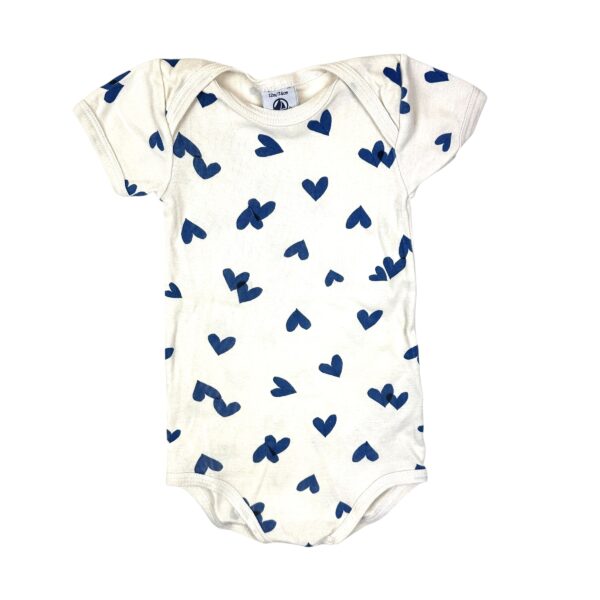 BODY CŒURS BLEUS - PETIT BATEAU - 12 MOIS