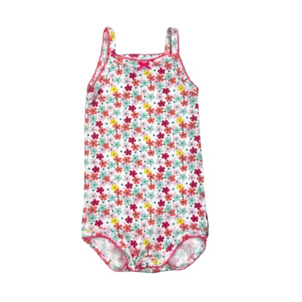 BODY BRETELLES FLEURI - PETIT BATEAU - 12 MOIS