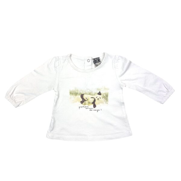 T SHIRT MANCHES LONGUES BLANC - TAPE A L OEIL - 3 MOIS