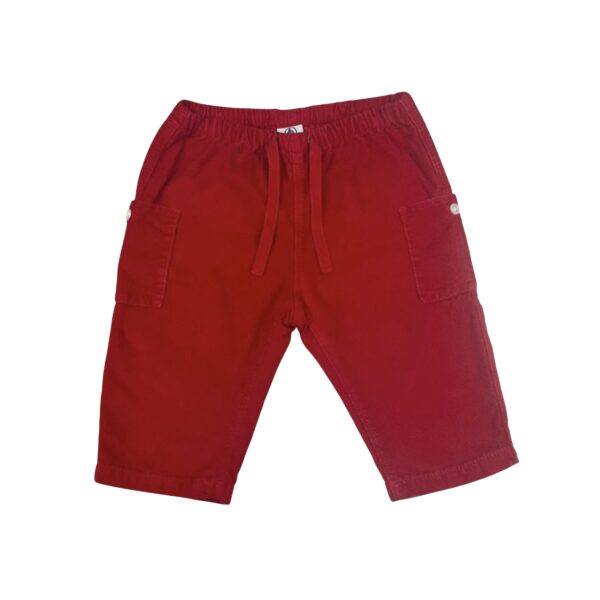 PANTALON VELOURS  ROUGE  - PETIT BATEAU - 6 MOIS