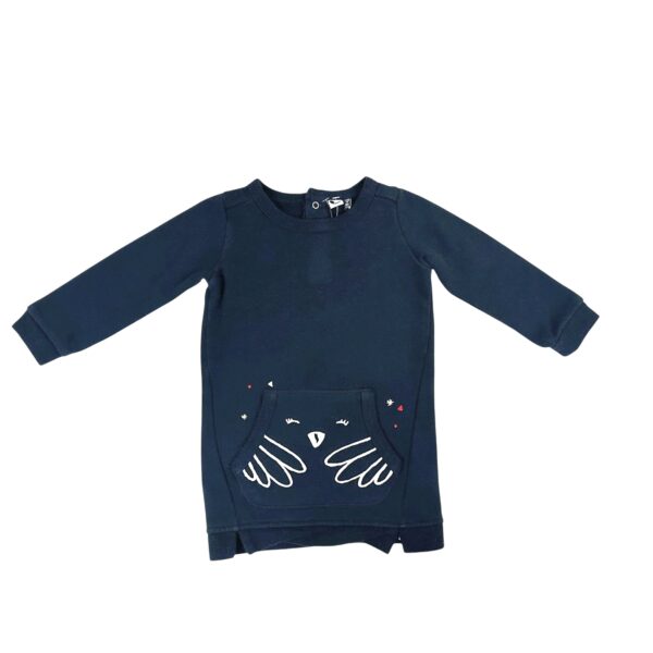 ROBE BLEU FONCÉ -  3 POMMES - 12/18 MOIS