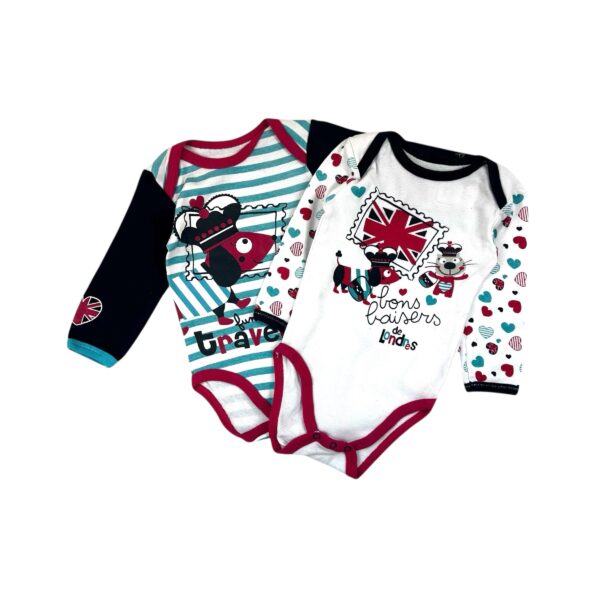 LOT DE  2 BODIES - PETIT BEGUIN - 6 MOIS